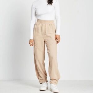 Cotton On Body Woven Muslin Adjustable Dance Pants Tan Sesame Size Small